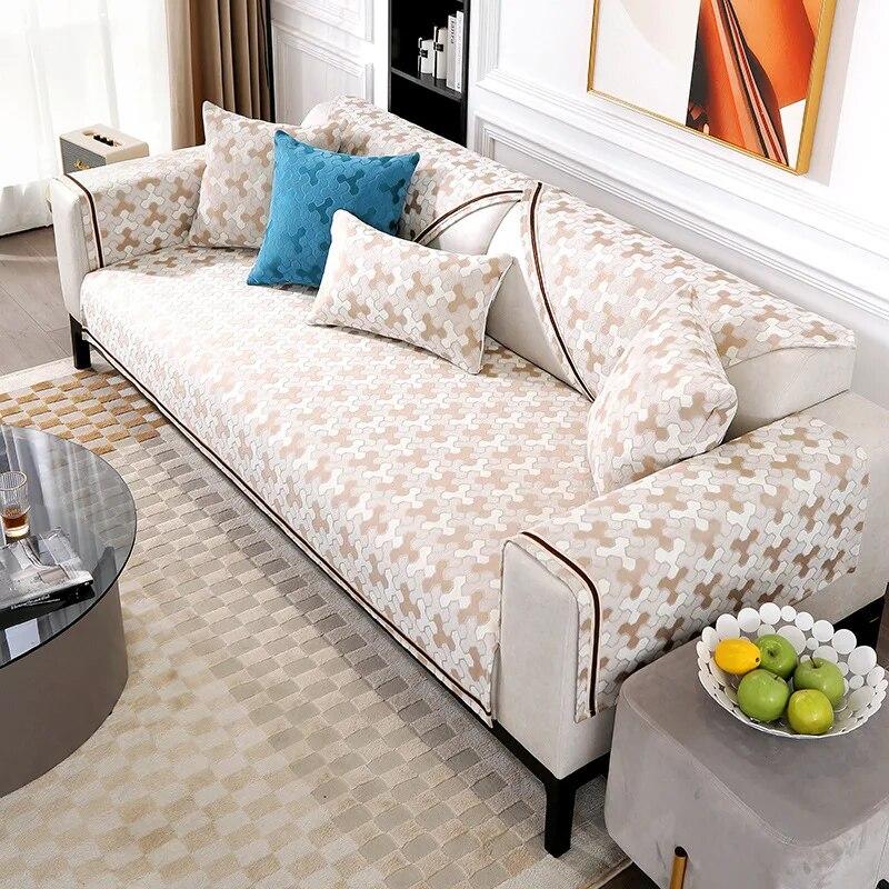 

Современный минимализм синельный чехол для дивана, нескользящий чехол для дивана, чехол для гостиной, дивана, спинка, подлокотник, защитная подушка для стула 70x70cm 1pcs