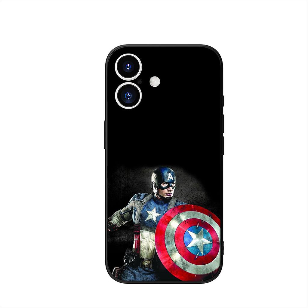 Marvel Captain America Shield Superhero Phone Case for Apple iPhone 16 15 14 Plus 13 12 Mini 17 Pro Max + 16E Air 16+ ProMax