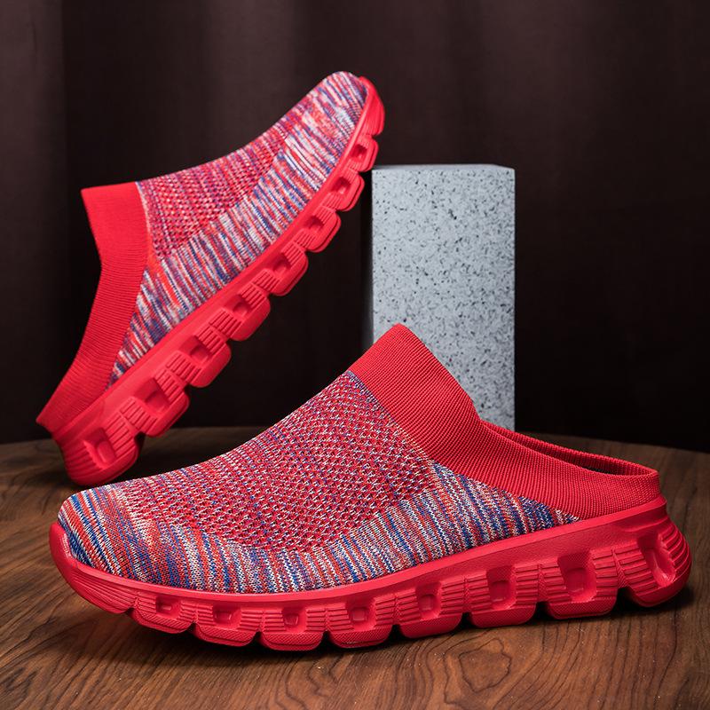 Large size spring and summer fly-woven lazy shoes socks shoes mesh breathable sports and leisure shoes