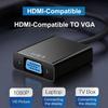 1080P HDMI-compatible To VGA Cable Adapter HDMI-compatible Male To VGA Female Video Converter for PC Laptop TV Projector Monitor