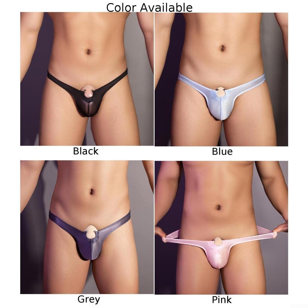 Men Briefs Low Rise Nylon Panties See Through Soft