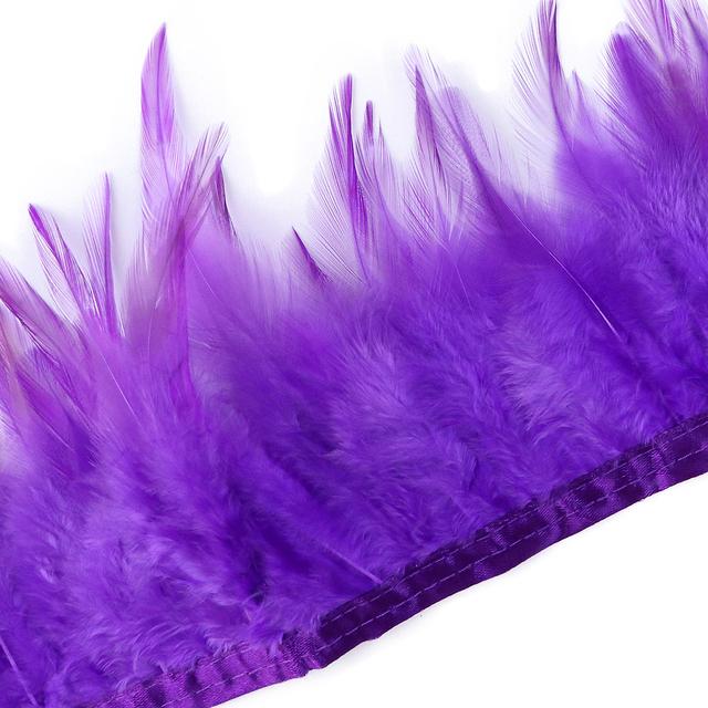 1Meter Natural Pheasant Chicken Feather Trims 10-15Cm Ribbon Sewing Feather For Craft Accessories Party Costume Plume Decoration