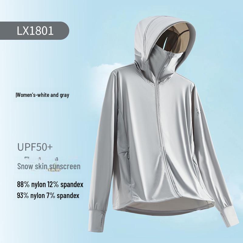 Couple's Ultra-Thin Hooded Ice Silk Jacket - Cool, Breathable, High-Elastic Sun Protection for Outdoor Sports and Fishing