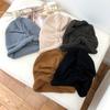 Autumn and winter solid color warm crimped wool hat men's and women's versatile knitted hat fashion street drawstring stacking hat