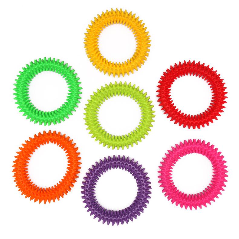 Pet TPR Bite-Resistant Spiked Ring Chew Toy