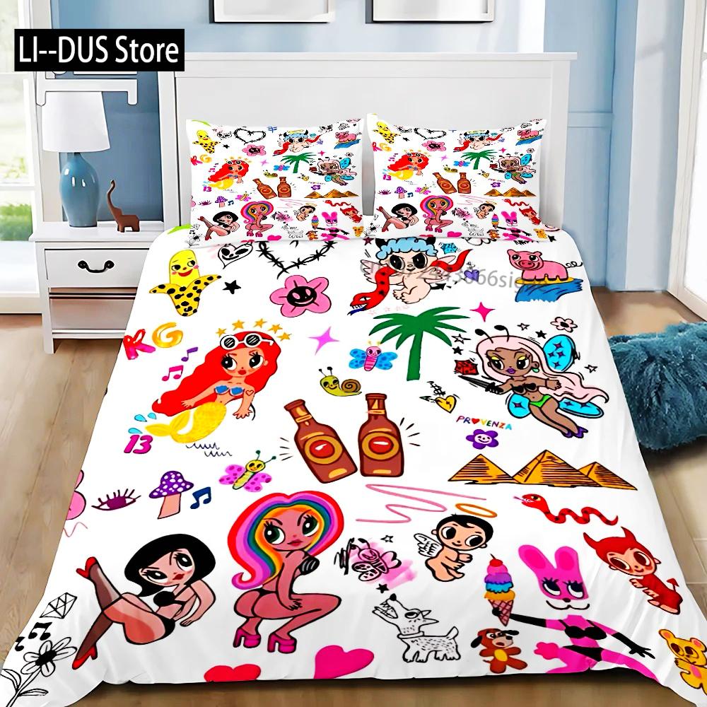 Schönes Karol G Manana Bettbezug Kissenbezug Bettwäsche Set Erwachsener JungeMädchen Schlafzimmer Dekoration Kinder Geschenk Einzel Doppel Große Größe