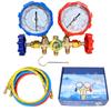 Refrigerant Manifold Gauge Set with Hose Hook for R410A R22 R404A R134A Charging - Professional AC Diagnostic Tool with Hoses