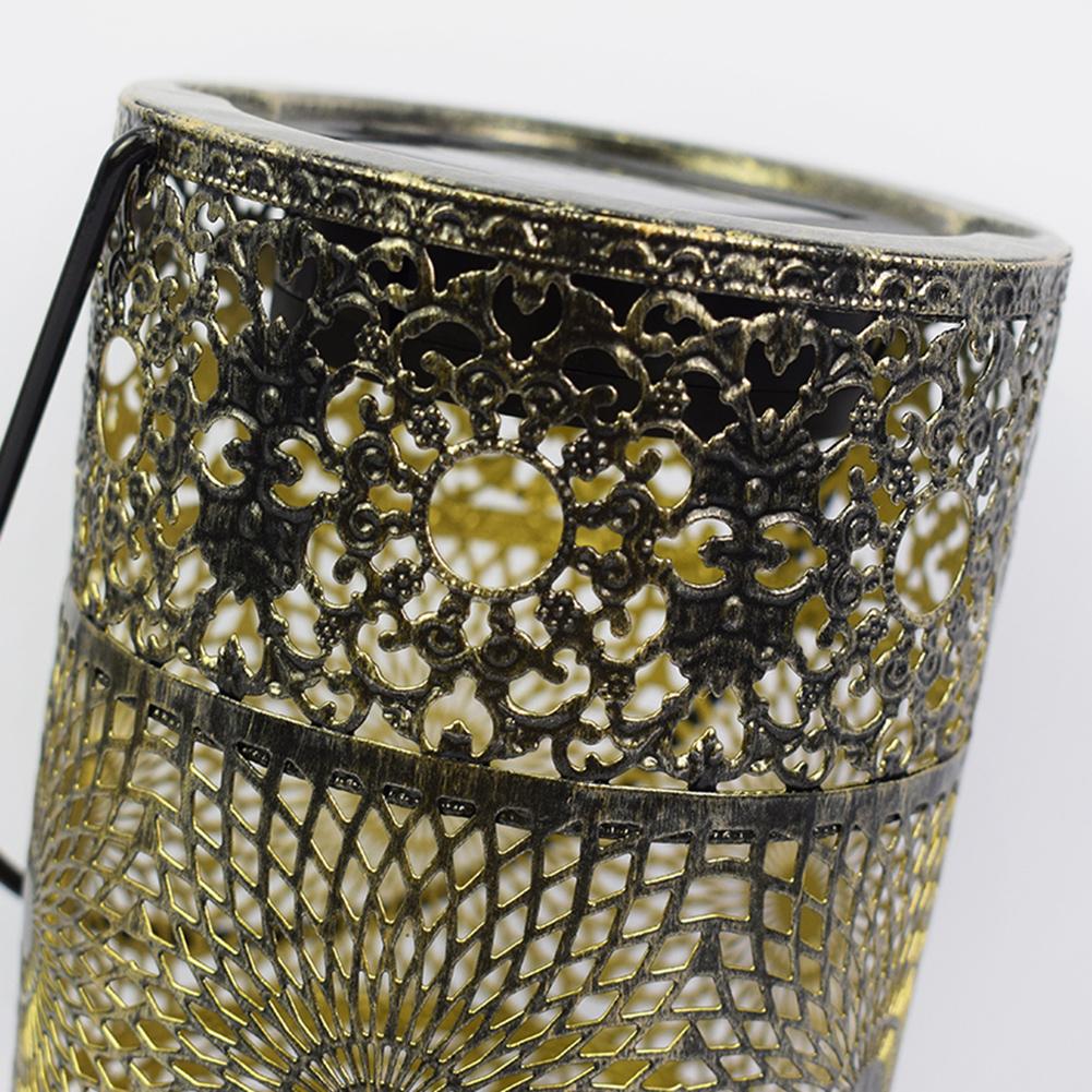 Solar Powered Retro Hanging Lantern LED Hollow Hanging Lights 120mAh Aesthetic Projection Lamp for Patio Yard Backyard