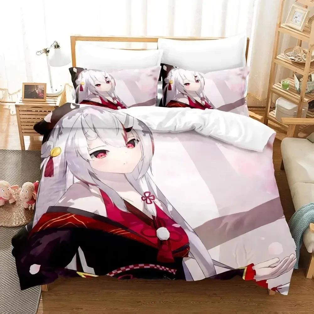 Comforter 3D Print Anime Nakiri Ayame Bedding Set Bedroom Soft Modern S Comefortable Kids And