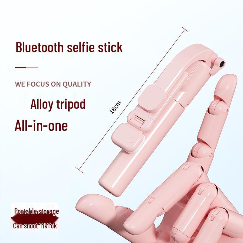 Z5 Lightweight Selfie Stick & Tripod with Bluetooth Remote, 3-Color Fill Light for Travel & Live Streaming.
