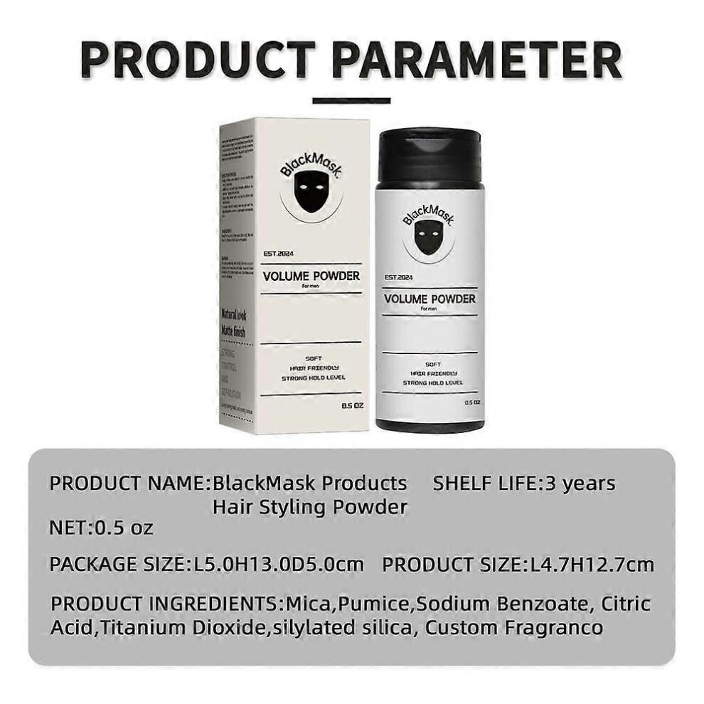 Poudre coiffante BlackMask, poudre volumisante qui apporte instantanément texture et volume 40 g