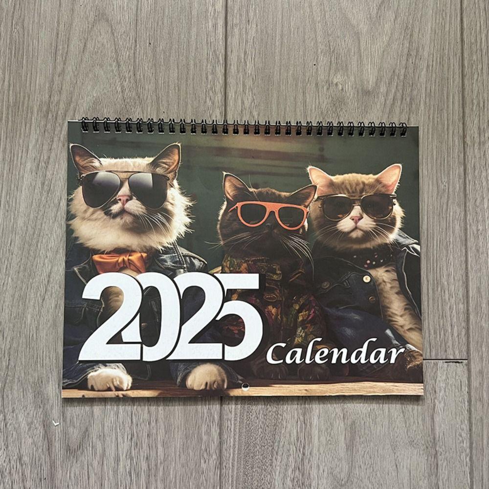 Original Illustrations Cartoon Cat Calendar Medieval Hanging Wall Calendary  New Year Gifts