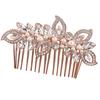 Elegant Lady Rhinestone Faux Pearl Hair Pin Comb Clip Wedding Bridal Headwear