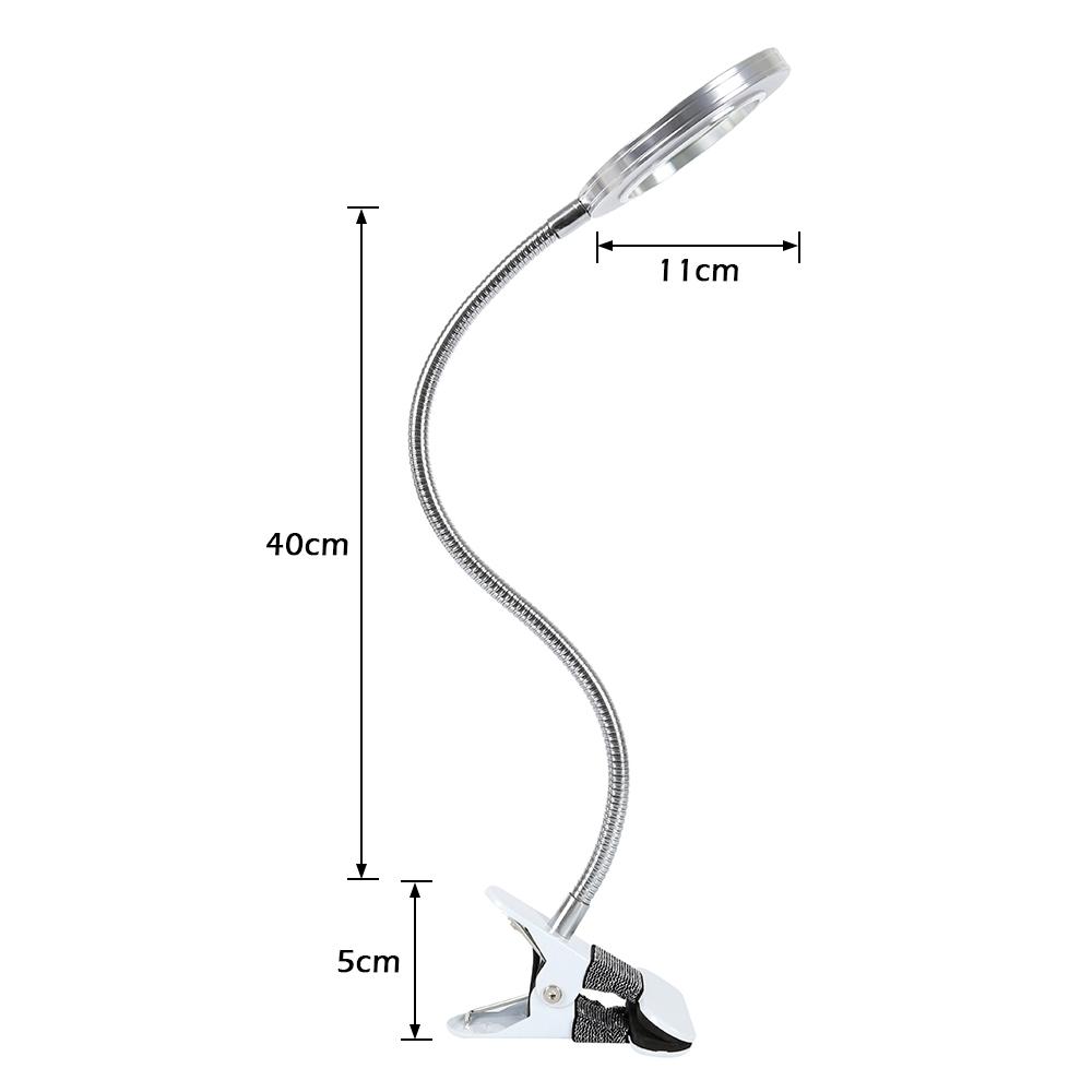 LED Desk Lamp Clip On Light Magnifying Glass Clamp Lamp Eye Protection Table Lamp For Reading Tattoo Computers And Makeup Light