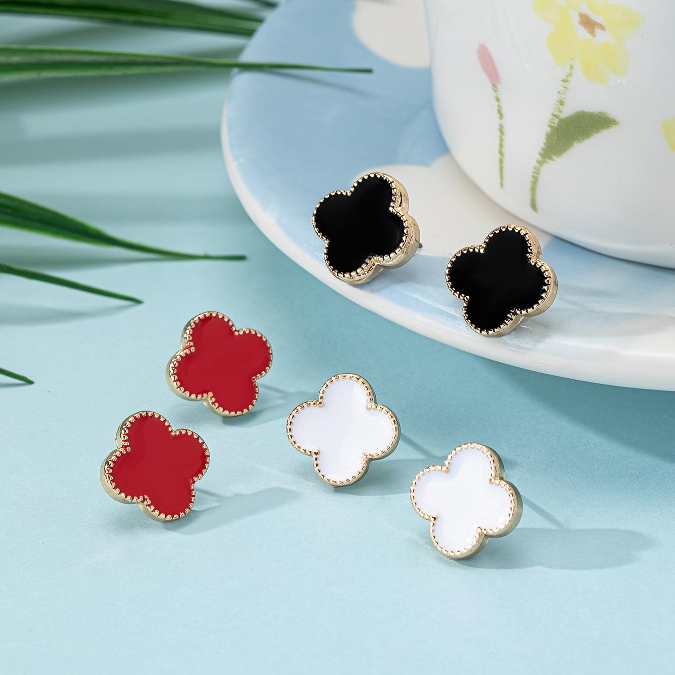 Европейские и американские роскошные серьги-клевер-четырехлистник, универсальные, высокого класса