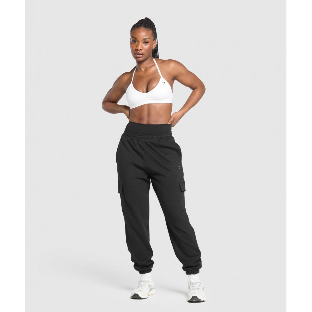 Gymshark Pantalones deportivos cargo de polar negro B2c6e Bb2j