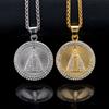 Round Cross Pendant Necklace 2026 Jewelry Fashion Trend Inlaid Zircon Men's Party Jewelry Accessories