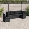 VidaXL Garden Lounge Set 6 Pcs with Cushions Black Braided Resin 3217695