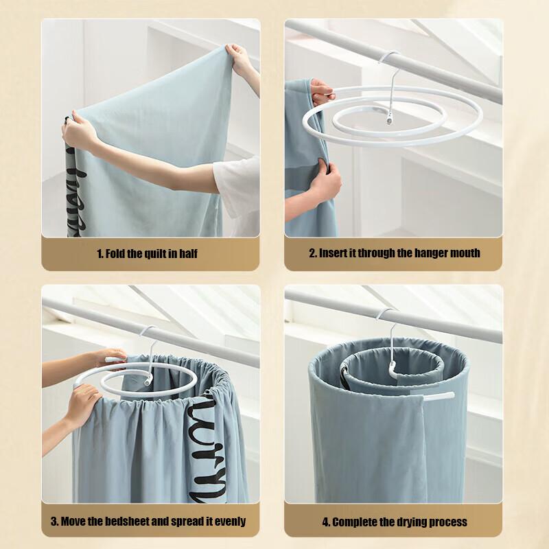 Balcony Spiral Drying Quilt Artifact Spiral Clothes Rack Circular Folding Clothes Rack