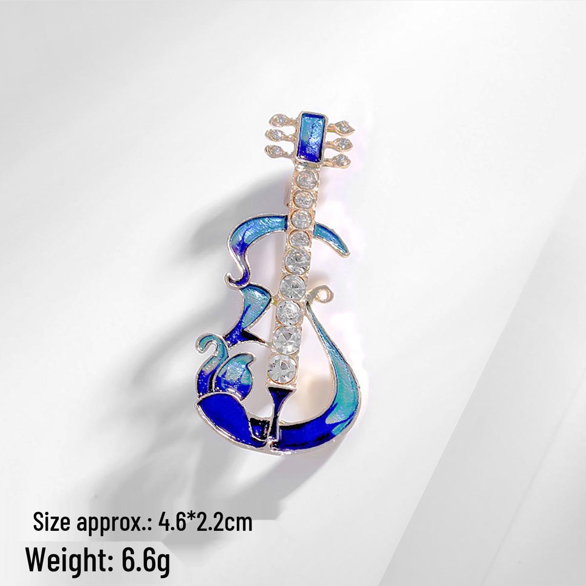 

High-End Niche Guitar Brooch Pin - Sophisticated Hat-Style Corsage Accessory