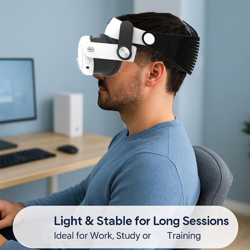 Adjustable Head Strap For VR Glasses With Breathable Memory Foam Padding Lightweighted Headband