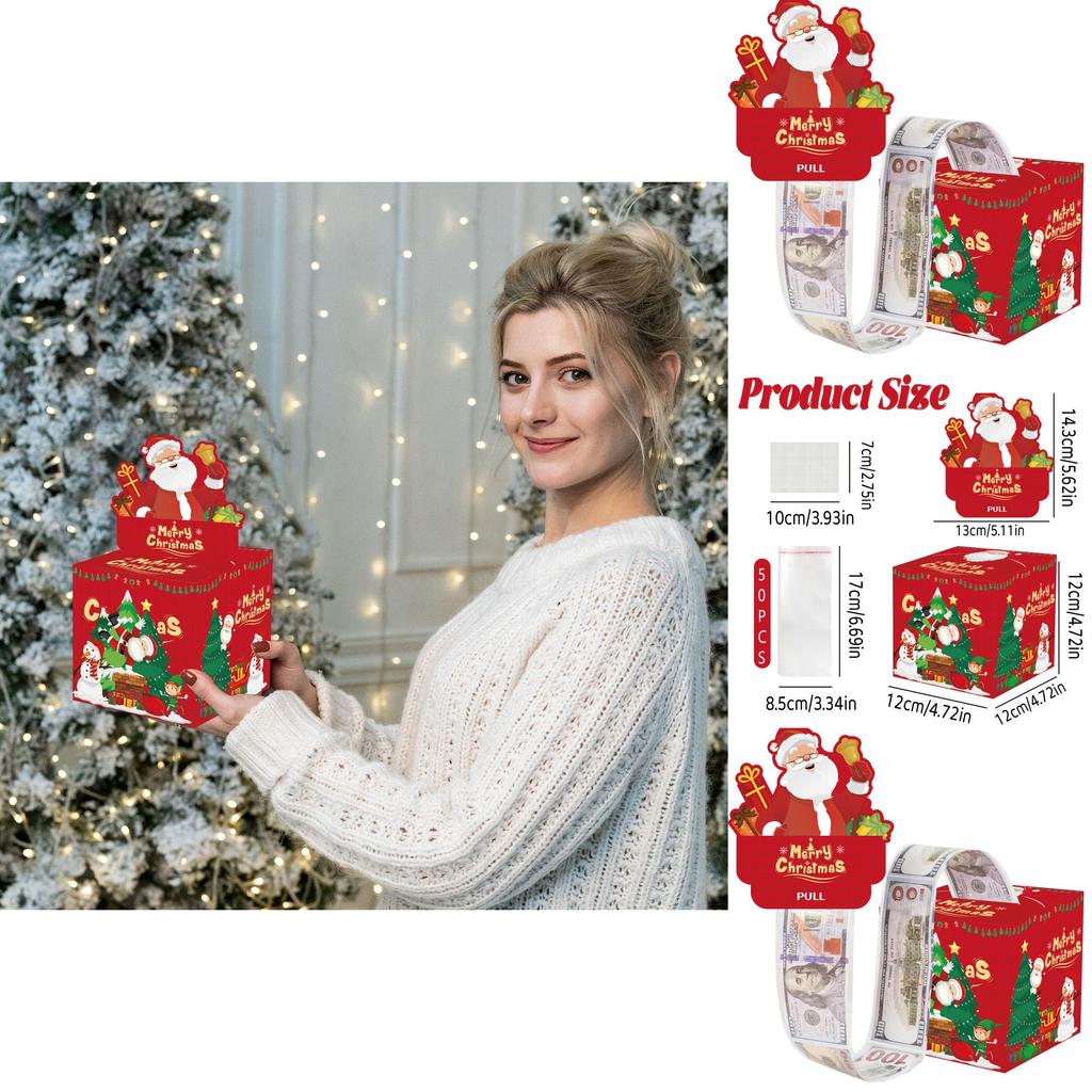 Red Santa Christmas Party Decoration Box With Paper Material For Festive Gift Storage