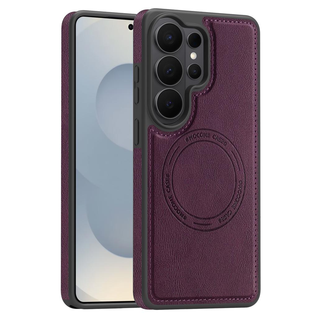 Retro Leather For Magsafe Case For Samsung Galaxy S26 S25 Edge S24 FE S23 S22 Plus Ultra A57 A37 A17 A56 A36 Magnetic Back Cover