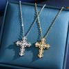 Euro-Korean Luxury Zirconia Cross Pendant Necklace - Versatile Korean Style Clavicle Chain