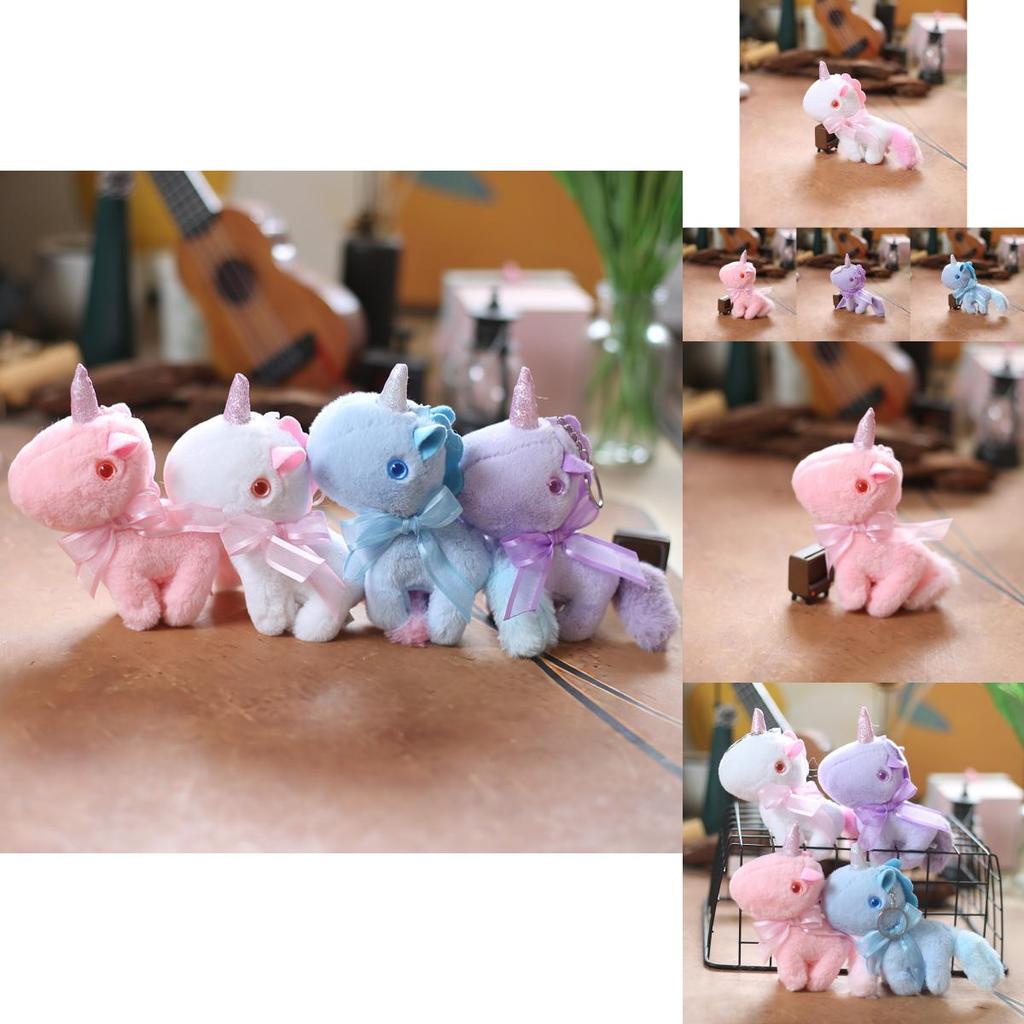 Cute And Cuddly Unicorn Plush Keychain Fluffy Pony Bag Accessory Key Holder
