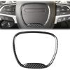 Steering Wheel Trim Cover, Carbon Fiber Central Steering Wheel Cover, Automotive Exterior for Challenger 2015 2021 for Dodge