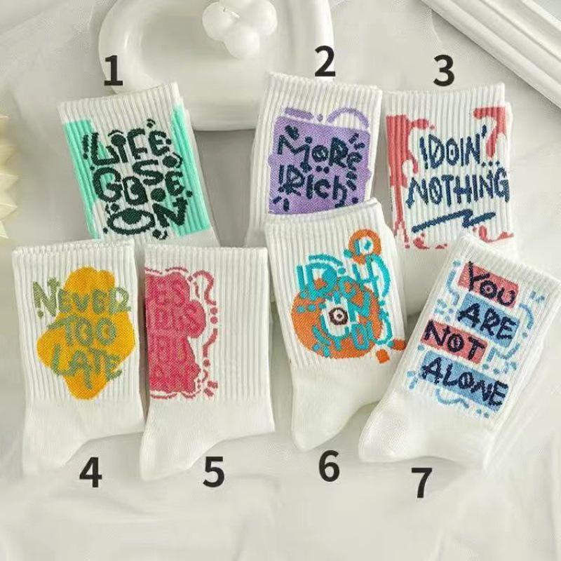 

Женские модные носки до середины икры: Универсальный уличный стиль на все сезоны No. 6