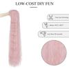 Parrucca Lunga Ondulata Riccia con Frangia Parrucche Rosa per Donne Costume Cosplay Sintetica 40 pollici Parrucca Lolita