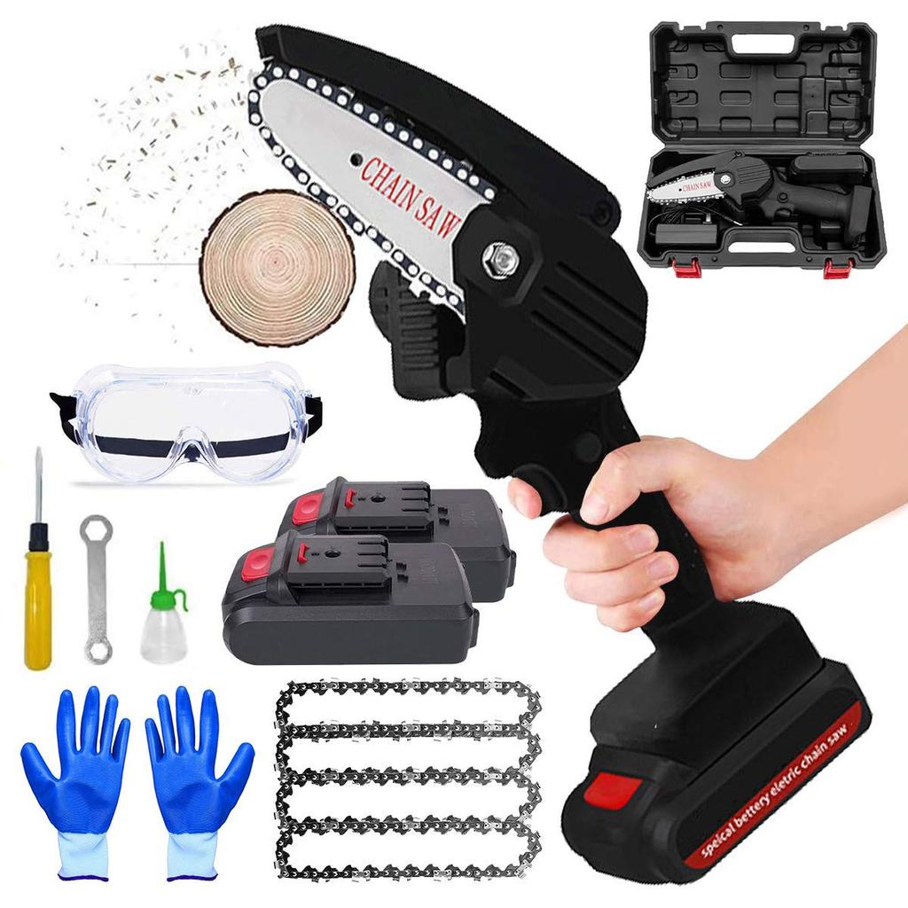 THE ELECTRIC CHAINSAW EVER BATTERY-POWERED WOOD CUTTER US Plug 4 INCH