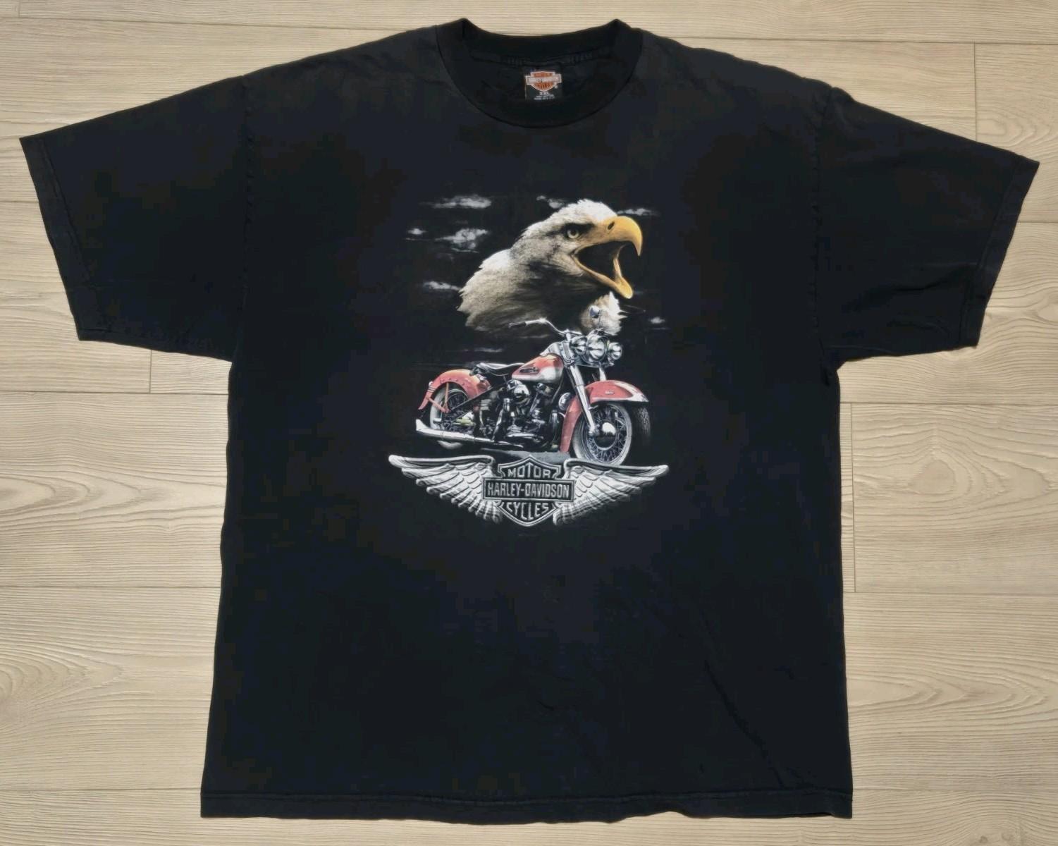Vintage Harley Davidson Shirt Paris France Size XXL Big American Bald Eagle Unisex T-Shirt XL