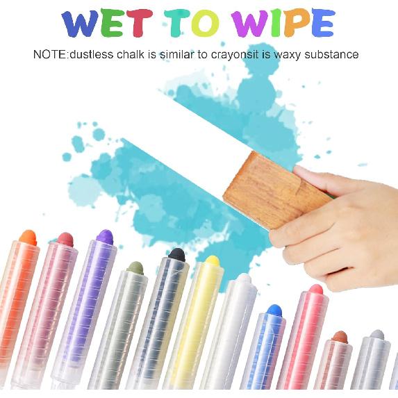 Dustless Chalk, Colored Chalk, for Painting, Blackboard Writing, Office 12 Pcs Color 1