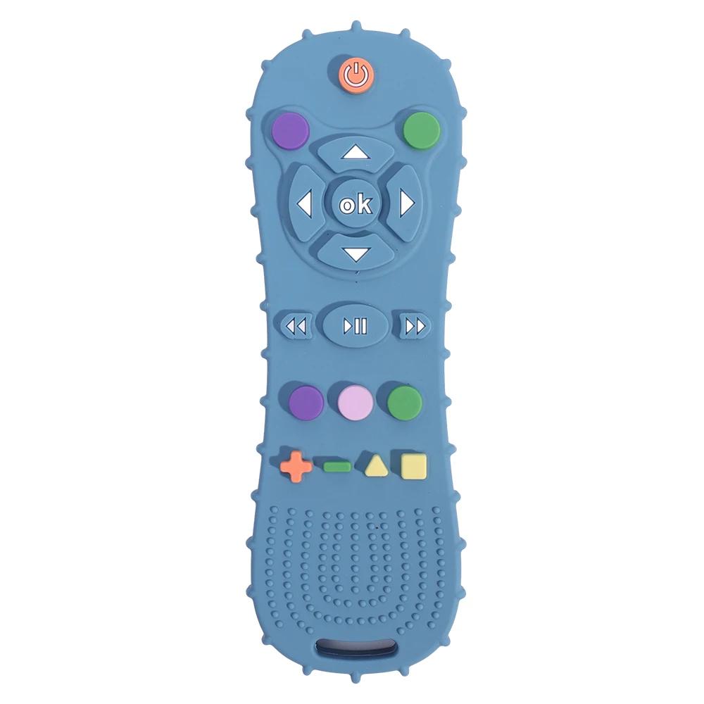 Brinquedo Calmante Não Tóxico de Silicone Simulação de Controle Remoto de TV Formato Teaser Stick Grau Alimentício para Bebês Brinquedos de Educação Sensorial para Crianças