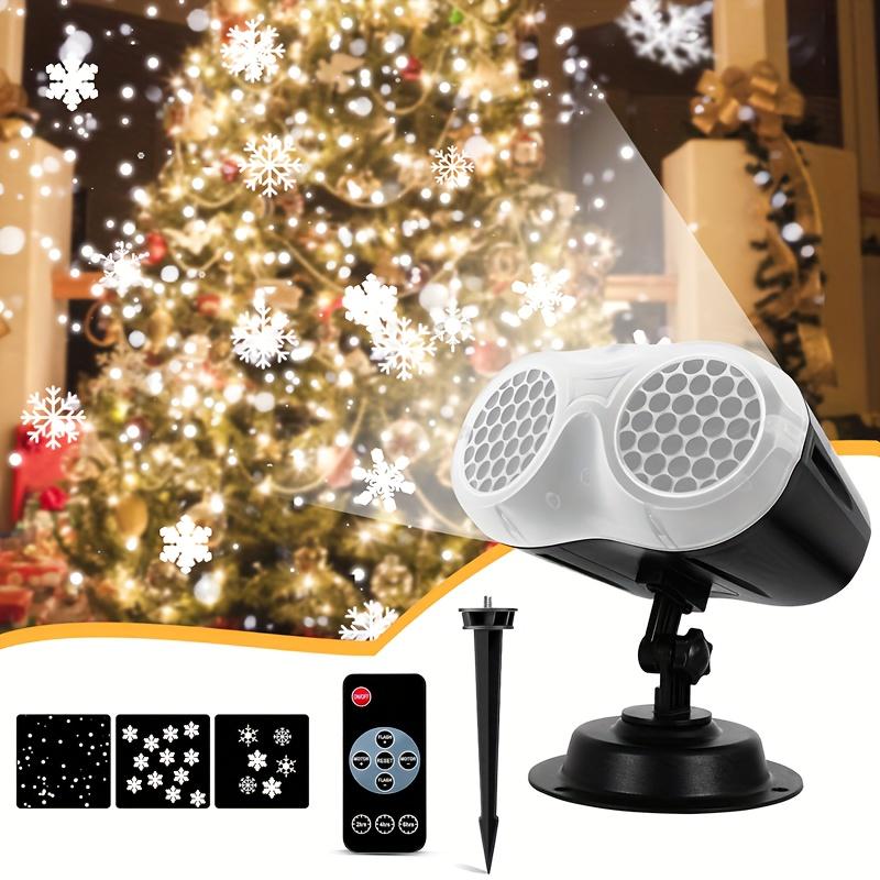 

Рождественский проекционный светильник «Снежинка» Светодиодный светильник «Метель» Двуствольный светильник Вращающийся динамический проекционный светильник с узором для улицы и помещения EU Plug белый