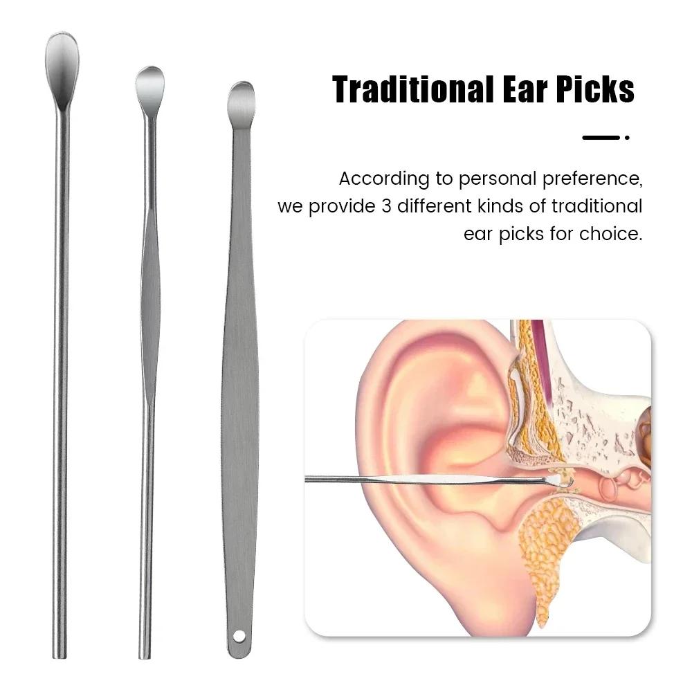 6Pcs Effective Earwax Cleaning Tool Set with Spiral Earpick & Ear Curette, Daily Ear Care Kit