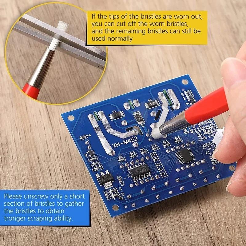 3 Stück/Set Rostentferner Pinselstift Glasfaser / Messing / Stahl / Nylon Pinselstiftform Uhrenteile Polier-Reinigungswerkzeug