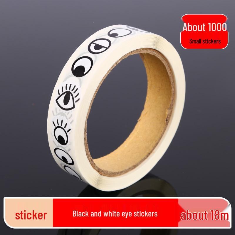Kids' DIY Colored Eye Stickers for Crafting: Animal-Themed Black and White Eyeballs