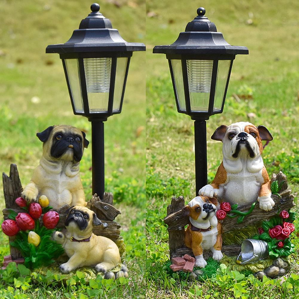 Solar Powered Cute Figurine Light Resin Hexagonal Decorative Lamp Animal/Child/Gnome Hexagonal Night Light for Garden Yard Decor