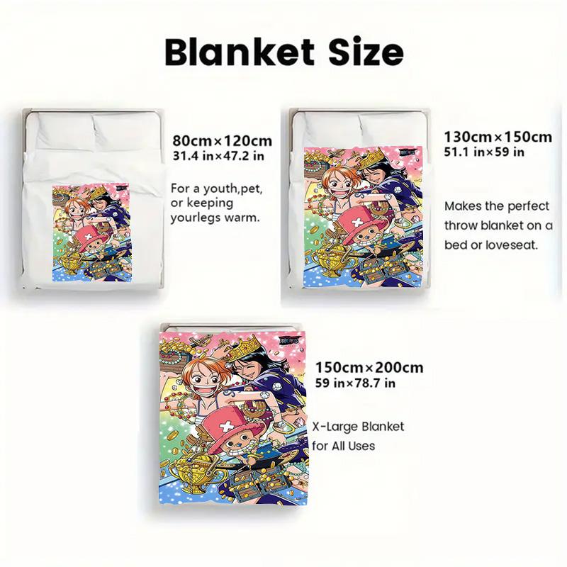 One Piece Trendy Printed Blanket Stylish Flannel Cozy Warm for Modern Home Living Room THW
