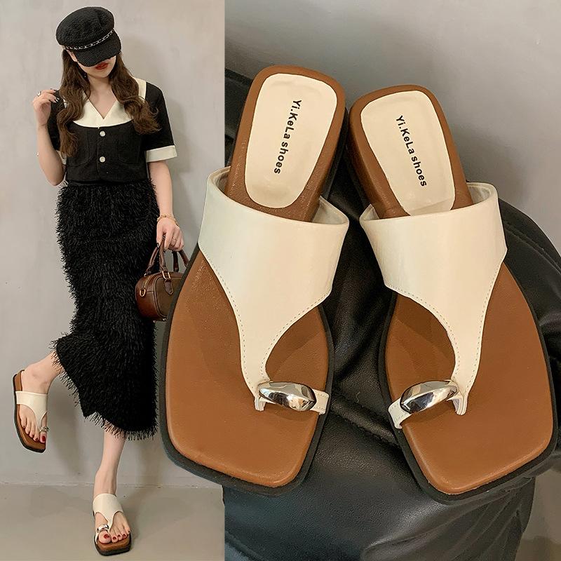 Fashion Fashion High Heel Soft Sole Platform Flip Flops Women Summer French Toe Sandals