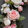 45CM Elegant Pink Peony Wreath Garland Floriation Decoration Hanging for Door Wedding Festival