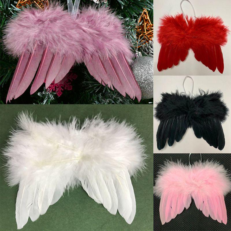 Luxuriöse Feder-Engelsflügel Vintage Chic Weihnachtsbaum-Hängeornament Für Elegante Feiertagsdekoration