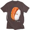 Cute Sushi Hug Tshirts Unisex Pure Cotton Cartoon Japanese Food Tee Streetwear Fashion Top Vintage Novelty Graphic Tshirt