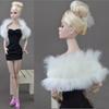 30Cm Fashion Dress Up Doll Shawl Unique Design Imitation Feather/Fur Shawl White Purple Plush Shawl For 1/6 Fr Doll Accessories