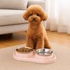 Leakproof Double Pet Bowl Stainless Steel Pet Dog Feeder Simple Pet Food Bowl  Home