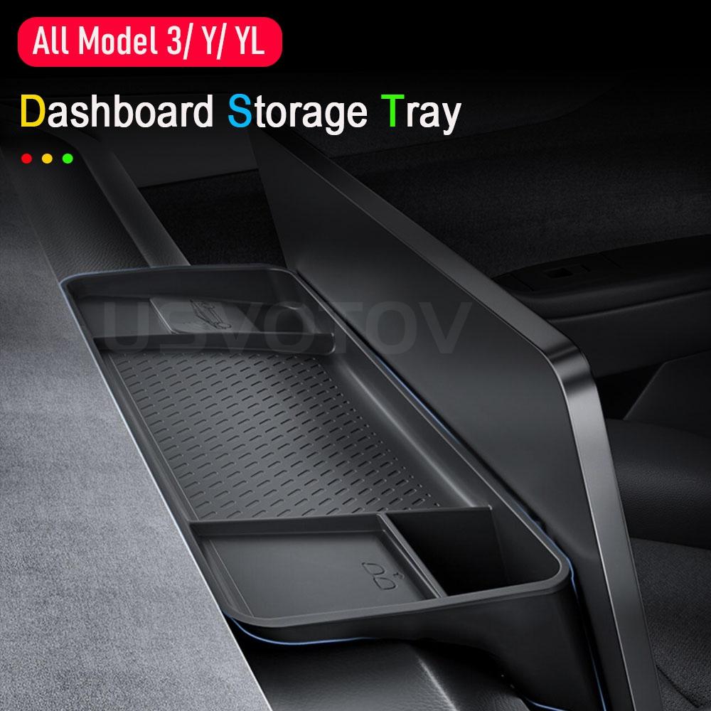 For Tesla Model Y Juniper Model 3 Model YL Dashboard Storage Tray Center Console Organizer Screen Rear Phone ETC Box Accessories