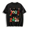 Goodbye 2025 Hello 2026 Christmas New Year Graphic Top Pure Cotton T-shirt